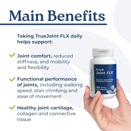NatureCity True-Joint FLX Joint Supplement Formula (120 Capsules) | TamaFlex, NEM Eggshell Membrane, Levagen+ PEA & CuberUp | Supports Joint Comfort, Flexibility, Mobility, Function & Cartilage Health - dailyvitalstore