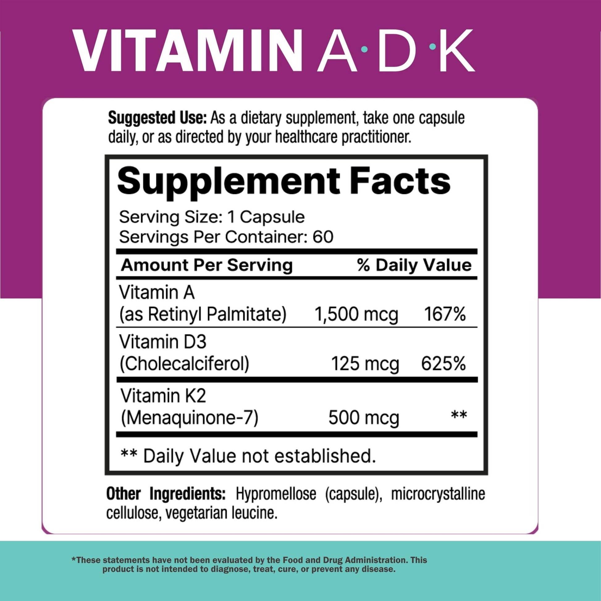 NatureGenX ADK Vitamin Supplement – Vitamins A, D3 & K2 MK-7 for Bone Health & Calcium Absorption – Gluten-Free, Non-GMO, Soy-Free - dailyvitalstore