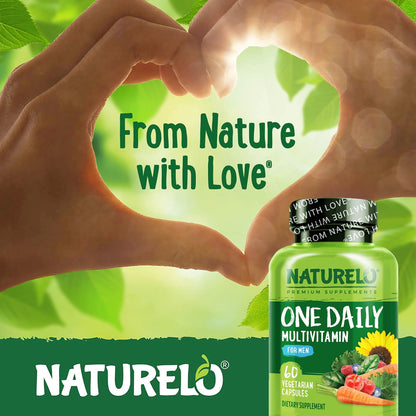NATURELO Mens Multivitamins - One Daily Multivitamin for Men with Vitamins, Minerals & Organic Whole Foods, Boost Energy & Health, - dailyvitalstore