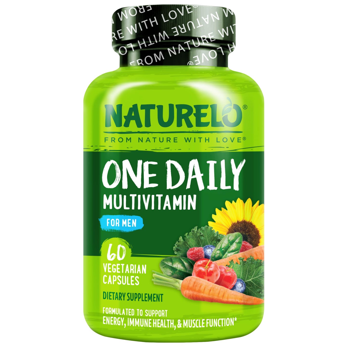 NATURELO Mens Multivitamins - One Daily Multivitamin for Men with Vitamins, Minerals & Organic Whole Foods, Boost Energy & Health, - dailyvitalstore