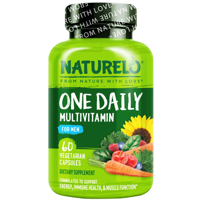 NATURELO Mens Multivitamins - One Daily Multivitamin for Men with Vitamins, Minerals & Organic Whole Foods, Boost Energy & Health, - dailyvitalstore