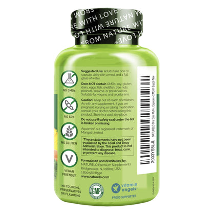 NATURELO Mens Multivitamins - One Daily Multivitamin for Men with Vitamins, Minerals & Organic Whole Foods, Boost Energy & Health, - dailyvitalstore
