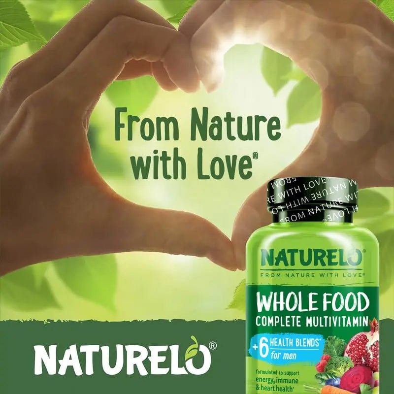 NATURELO Mens Multivitamins - Whole Food Multivitamin for Men with Vitamins, Minerals - 120 Vegetarian Capsules for Energy, Brain, Heart, Eye Health* - dailyvitalstore