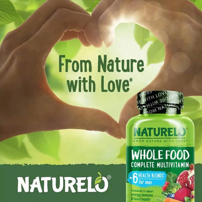 NATURELO Mens Multivitamins - Whole Food Multivitamin for Men with Vitamins, Minerals - 120 Vegetarian Capsules for Energy, Brain, Heart, Eye Health* - dailyvitalstore