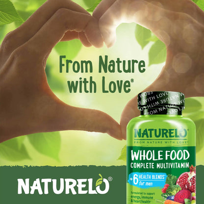 NATURELO Mens Multivitamins - Whole Food Multivitamin for Men with Vitamins, Minerals - 240 Vegetarian Capsules for Energy, Brain, Heart, Eye Health* - dailyvitalstore