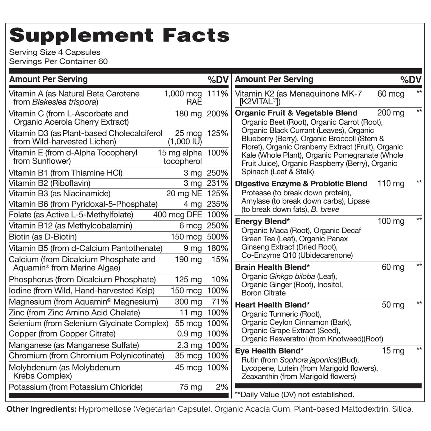 NATURELO Mens Multivitamins - Whole Food Multivitamin for Men with Vitamins, Minerals - 240 Vegetarian Capsules for Energy, Brain, Heart, Eye Health* - dailyvitalstore