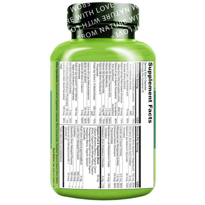 NATURELO Multivitamins for Teenage Girls/Boys, 60 Capsules, Whole Food Multivitamin with Minerals, Non-GMO, Vegetarian - dailyvitalstore