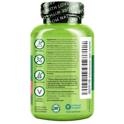 NATURELO Multivitamins for Teenage Girls/Boys, 60 Capsules, Whole Food Multivitamin with Minerals, Non-GMO, Vegetarian - dailyvitalstore