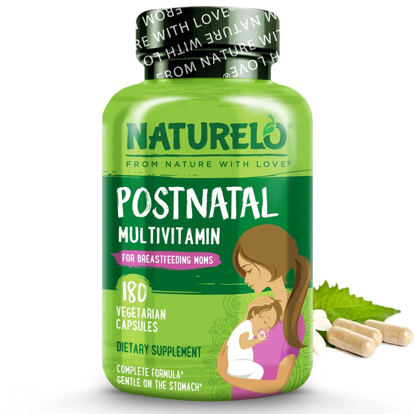 NATURELO Postnatal Multivitamin - Supplement for Breastfeeding Women - Plant-Based Vitamin D, Folate, Gentle Iron - dailyvitalstore