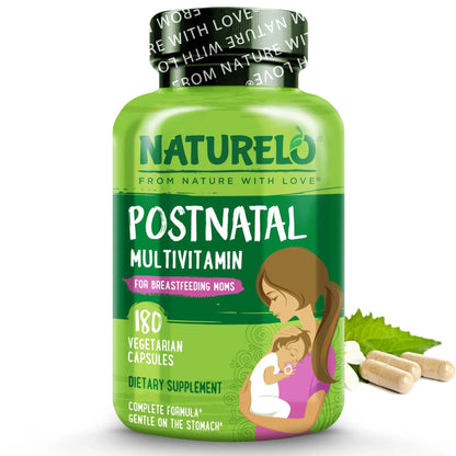 NATURELO Postnatal Multivitamin - Supplement for Breastfeeding Women - Plant-Based Vitamin D, Folate, Gentle Iron - dailyvitalstore