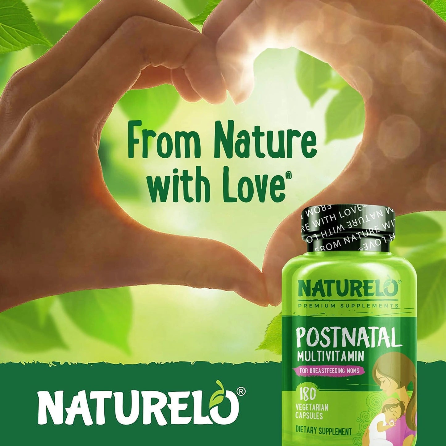 NATURELO Postnatal Multivitamin - Supplement for Breastfeeding Women - Plant-Based Vitamin D, Folate, Gentle Iron - dailyvitalstore