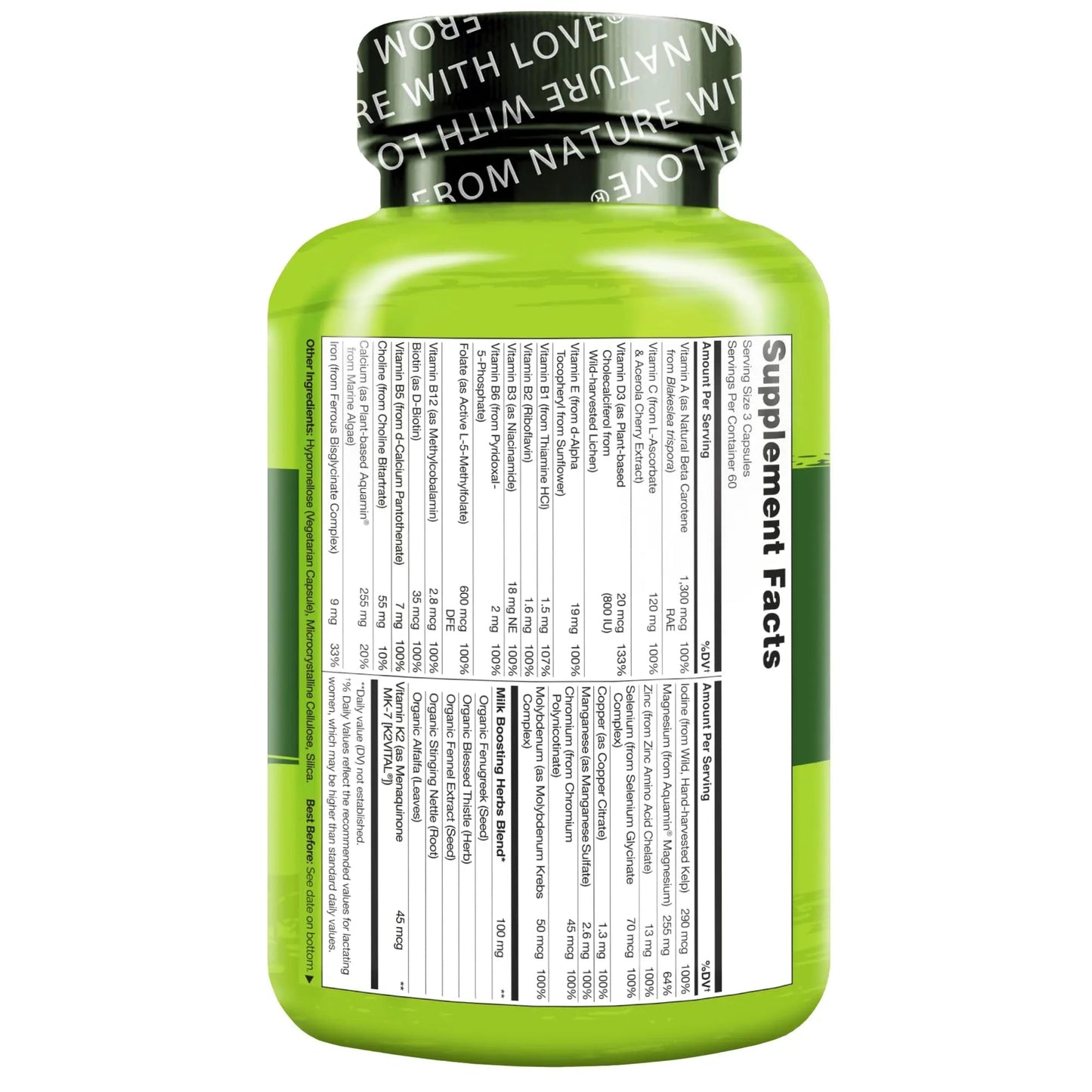 NATURELO Postnatal Multivitamin - Supplement for Breastfeeding Women - Plant-Based Vitamin D, Folate, Gentle Iron - dailyvitalstore