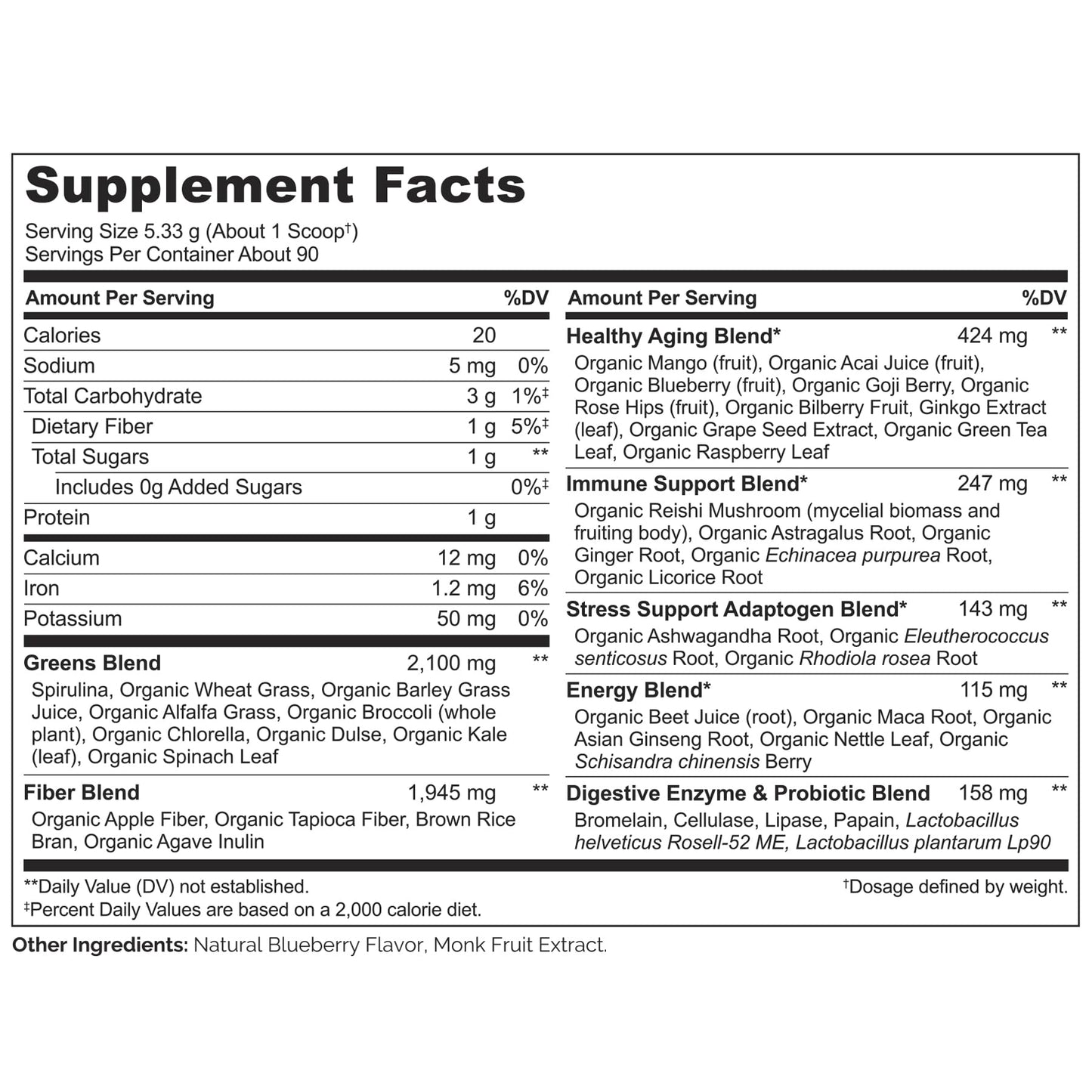 NATURELO Raw Greens Superfood Powder 480 Grams, Mixed Berry - Supports Energy, Immunity and Detox - Includes Spirulina, Wheat Grass and Organic - dailyvitalstore