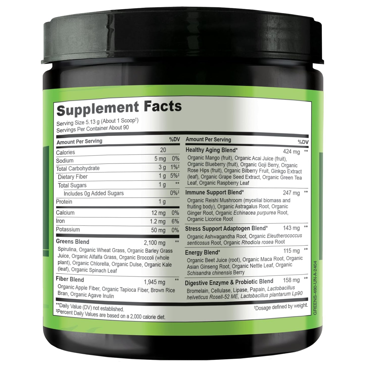 NATURELO Raw Greens Superfood Powder - Unsweetened - Boost Energy, Detox, Enhance Health - Organic Spirulina - Wheat Grass - Whole Food Nutrition from Fruits - dailyvitalstore
