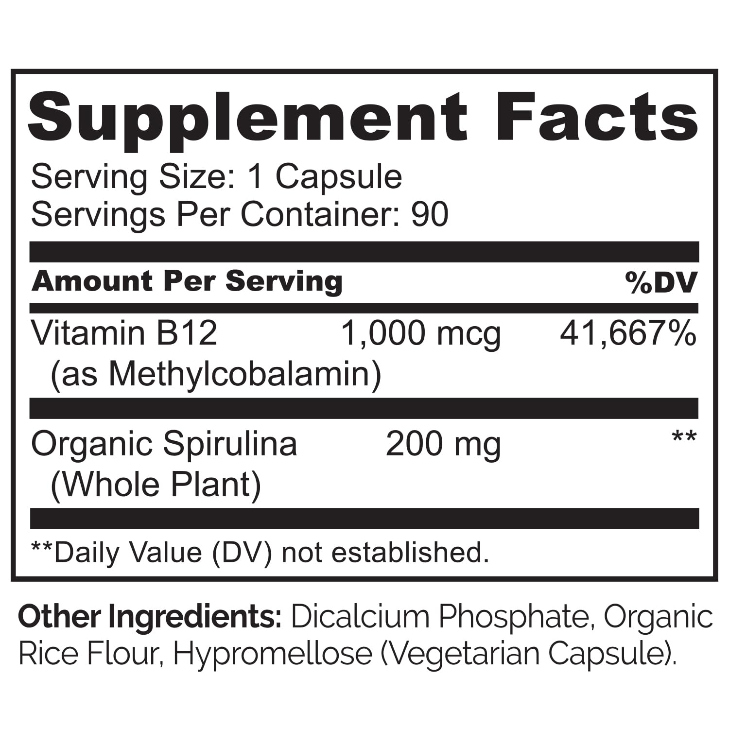 NATURELO Vegan B12 - Methyl B12 with Organic Spirulina - High Potency Vitamin B12 1000 mcg Methylcobalamin - Supports Healthy Mood - dailyvitalstore