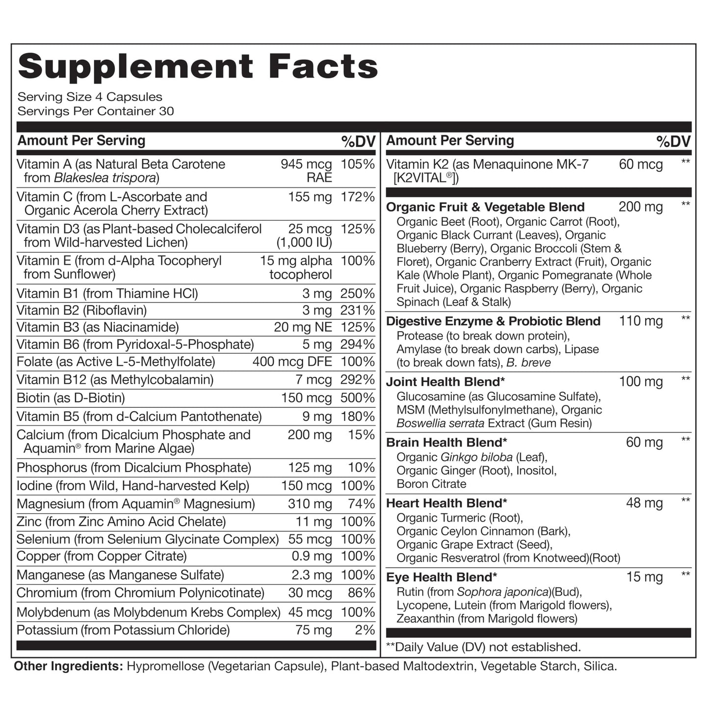 NATURELO Whole Food Multivitamin for Women 50+ (Iron Free) with Vitamins, Minerals, & Organic Extracts - Supplement for Post Menopausal Women Over 50 - dailyvitalstore