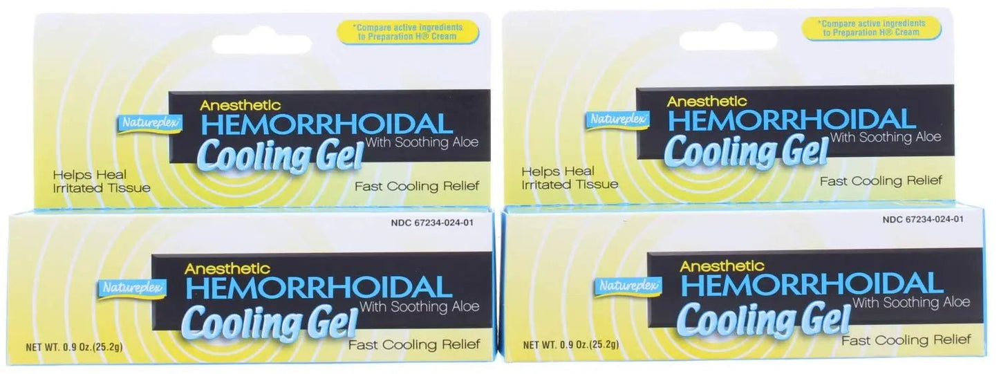 Natureplex Anesthetic Hemorrhoidal Cooling Gel 0.9 oz (2 Pack) – Witch Hazel & Phenylephrine, Soothing Aloe Formula for Temporary Itching, Burning & Swelling Relief - Made in USA - dailyvitalstore