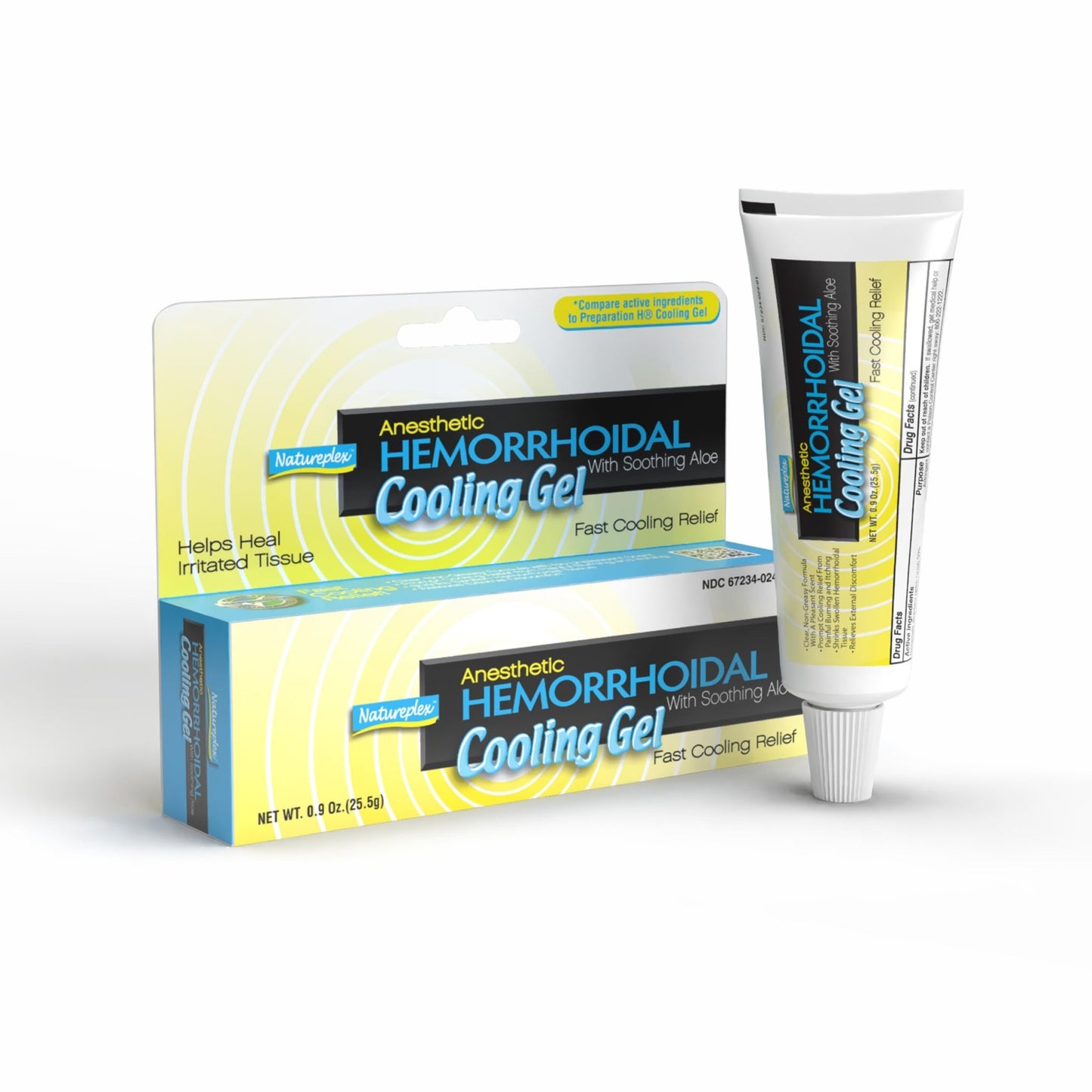 Natureplex Hemorrhoidal Cooling Gel with Witch Hazel, Aloe, and Phenylephrine for Maximum Relief, 0.9 oz (Pack of 4) - Made in USA - dailyvitalstore