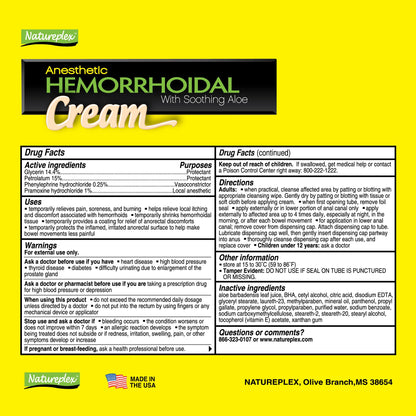 Natureplex Hemorrhoidal Cream for Itching, Burning and Discomfort Relief, 0.9 oz (Pack of 6) - Made in USA - dailyvitalstore