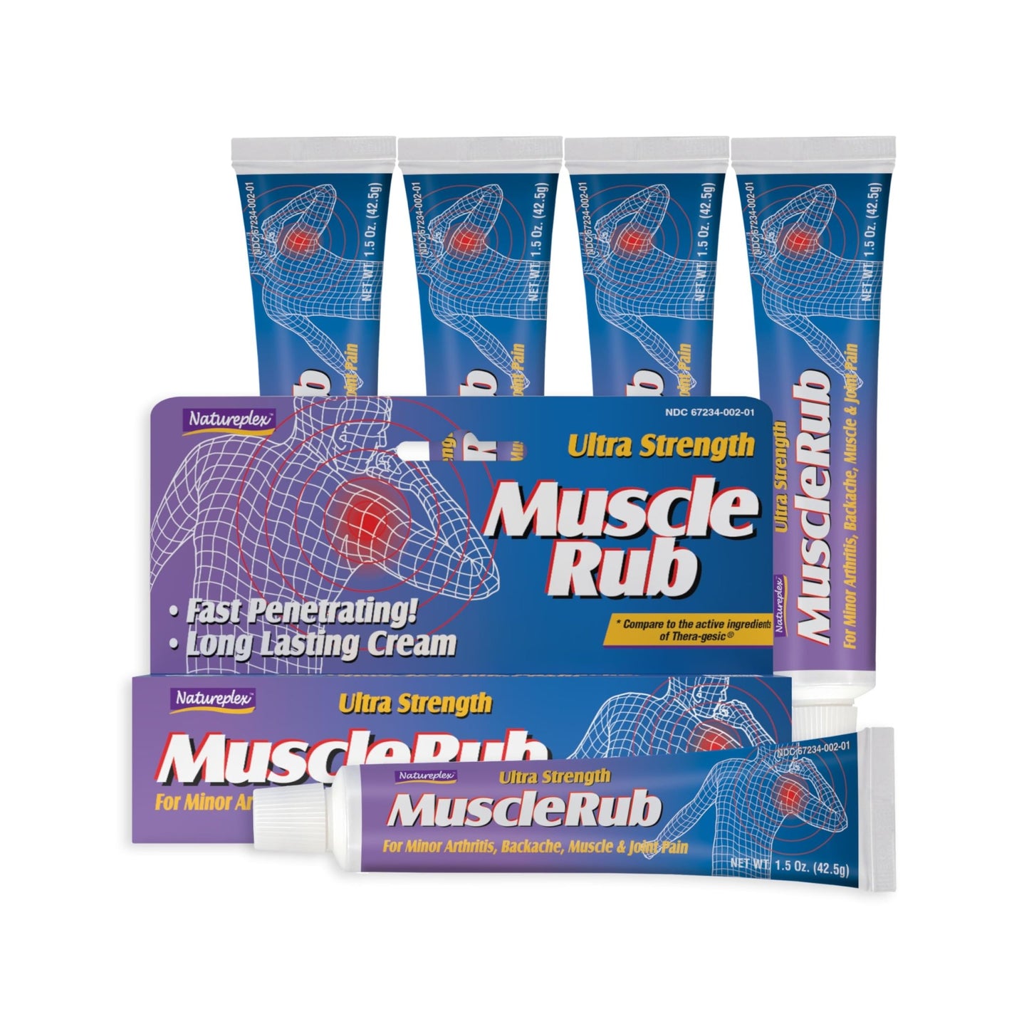 Natureplex Ultra Strength Muscle Rub Cream 1.5 oz (Pack of 5) – Menthol & Methyl Salicylate, Fast-Penetrating, Long-Lasting Relief for Muscle & Joint Discomfort (Minor Aches, Backache, Strains) - dailyvitalstore