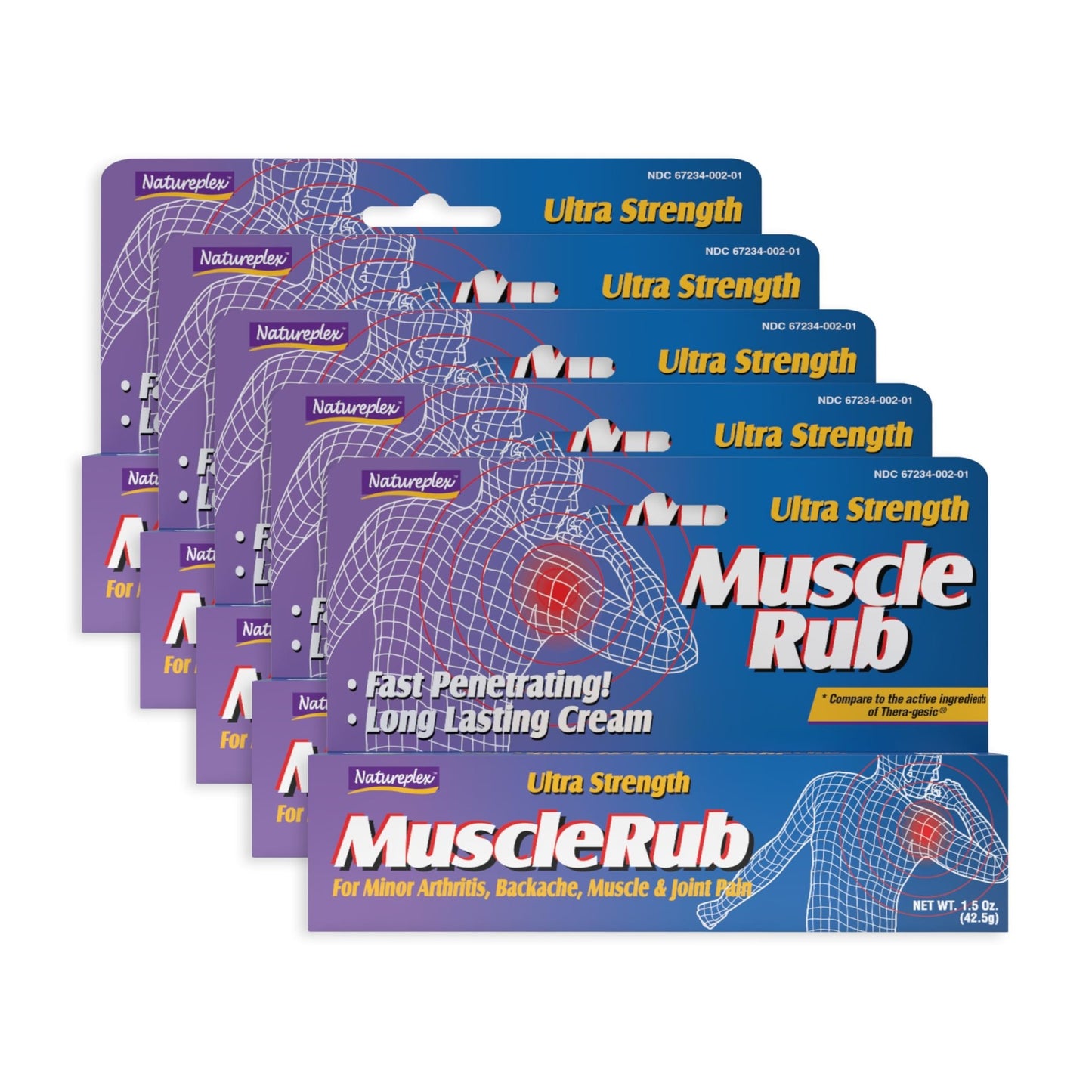 Natureplex Ultra Strength Muscle Rub Cream 1.5 oz (Pack of 5) – Menthol & Methyl Salicylate, Fast-Penetrating, Long-Lasting Relief for Muscle & Joint Discomfort (Minor Aches, Backache, Strains) - dailyvitalstore