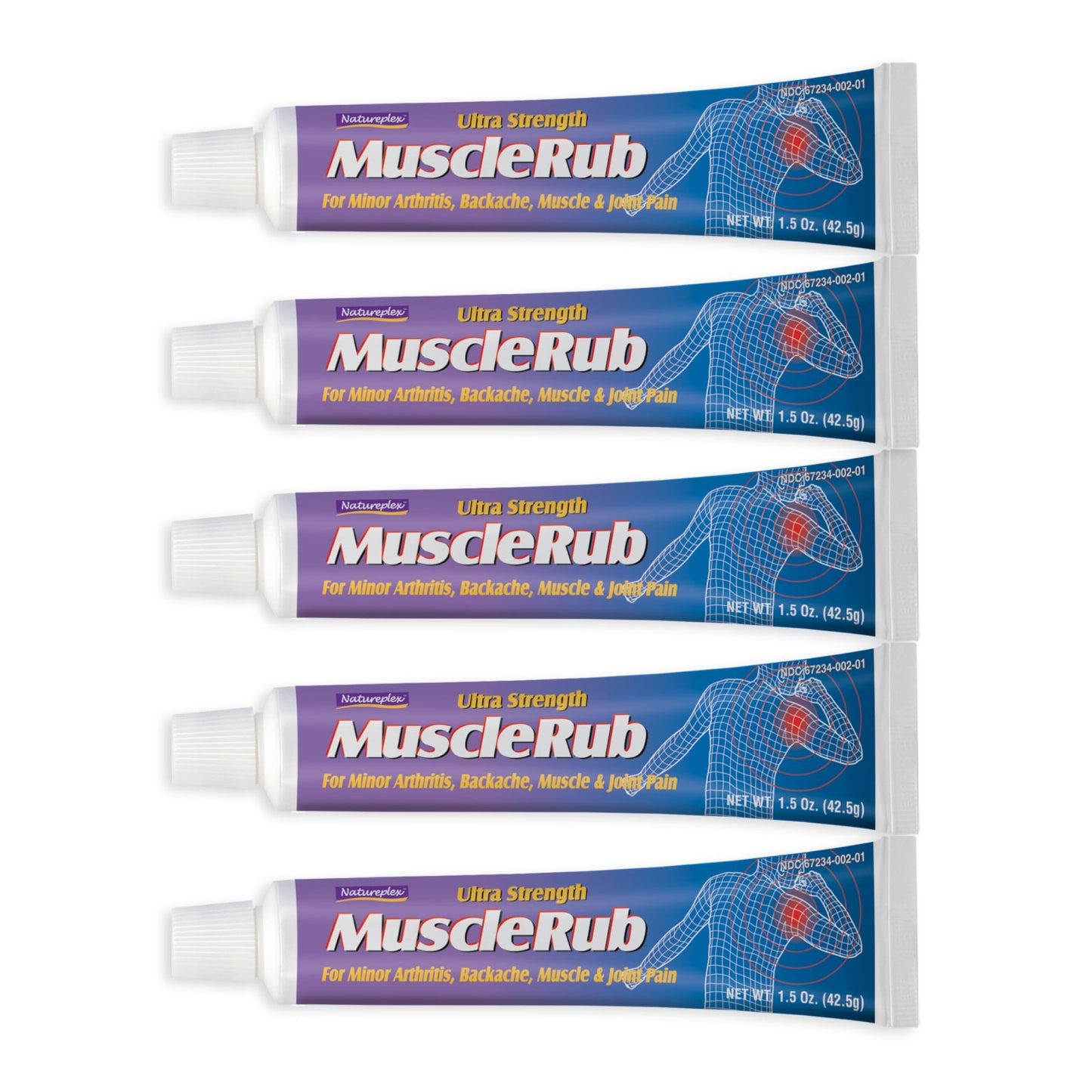 Natureplex Ultra Strength Muscle Rub Cream 1.5 oz (Pack of 5) – Menthol & Methyl Salicylate, Fast-Penetrating, Long-Lasting Relief for Muscle & Joint Discomfort (Minor Aches, Backache, Strains) - dailyvitalstore