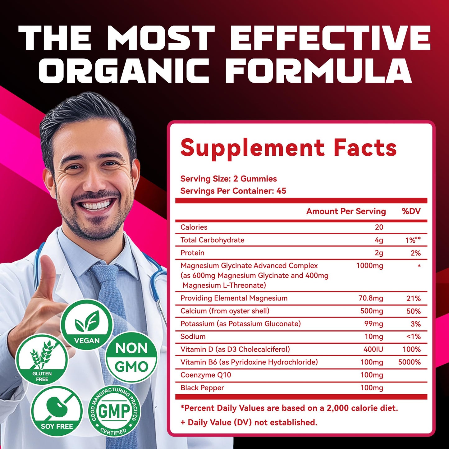 Natures Aid Magnesium Glycinate Gummies 1000mg - Sugar Free Magnesium Potassium Supplement with Vitamin D, B6, CoQ10 for Calm Mood - dailyvitalstore