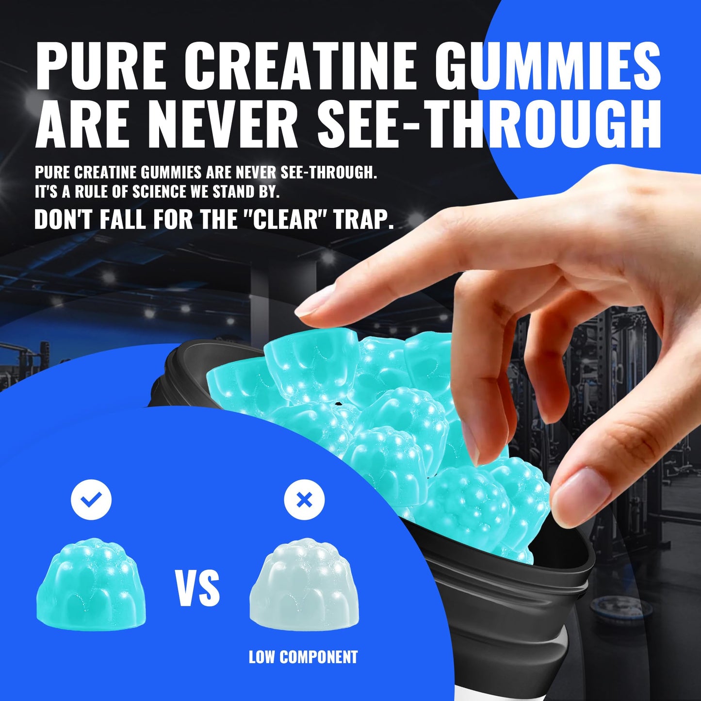 Natures Aid NSF Certified Creatine Gummy 5g - Creatine Monohydrate Gummies – Pre-Workout Energy & Muscle Growth Support for Men & Women - dailyvitalstore