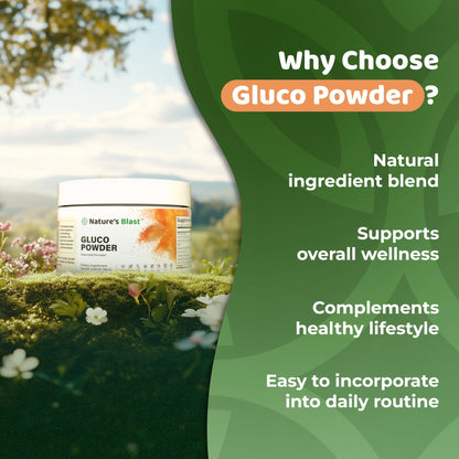 NATURES BLAST Gluco-Powder with White Mulberry Extract & Ceylon Cinnamon - Organic Metabolic Wellness Blend for Energy & Vitality, 1 Bottle - dailyvitalstore