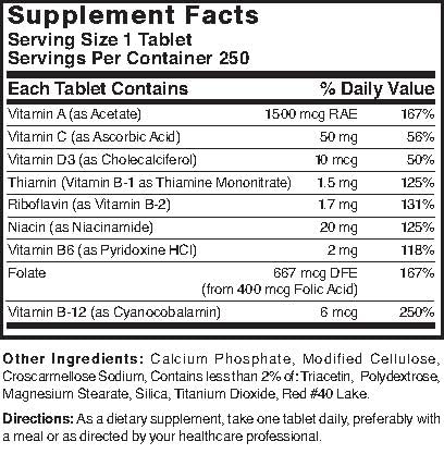 Nature's Blend Daily Vite 250 Tablets - dailyvitalstore