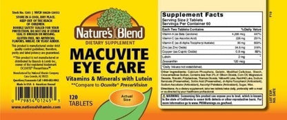 Natures Blend Macuvite Eye Care, 120 tabs Pack of 2 - dailyvitalstore
