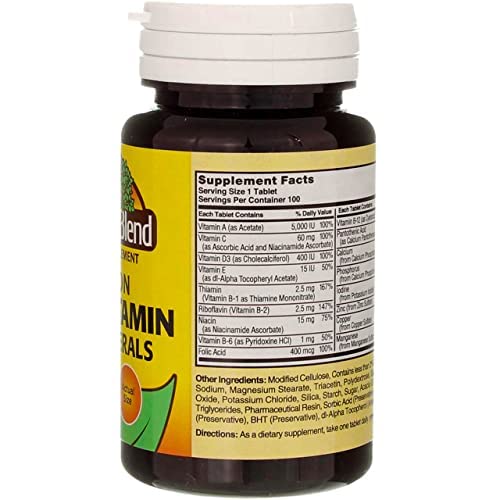 Nature's Blend Multiple Vitamin with Minerals No Iron 100 Tabs - dailyvitalstore