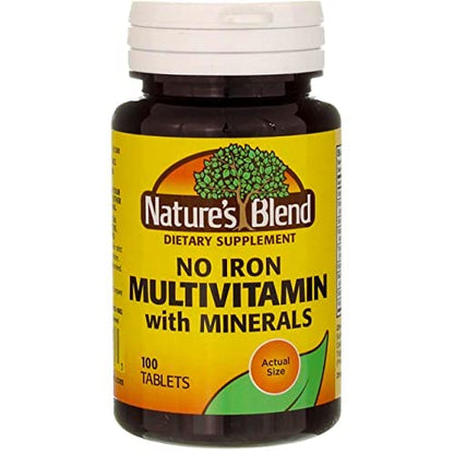Nature's Blend Multiple Vitamin with Minerals No Iron 100 Tabs - dailyvitalstore