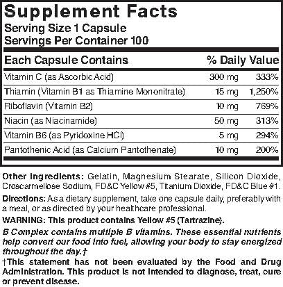 Nature's Blend Super B with C 100 Capsules - dailyvitalstore