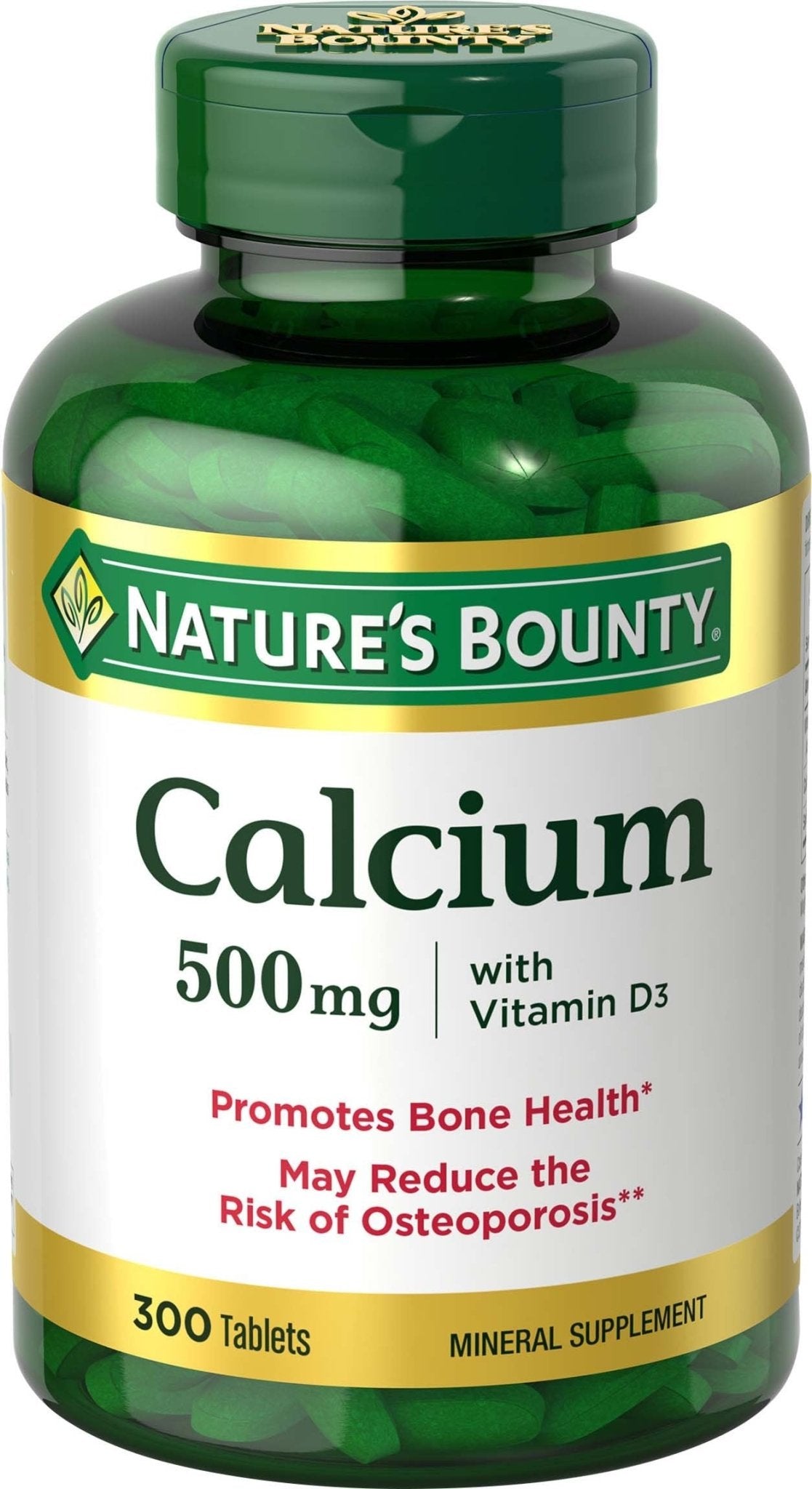 Nature’s Bounty Calcium Plus 400 IU Vitamin D3, Immune Support & Bone Health, 300 Tablets - dailyvitalstore