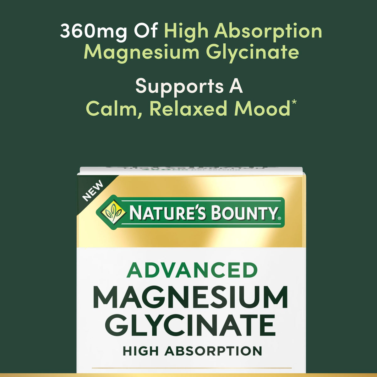 Nature's Bounty Calm Magnesium Glycinate Supplement - High Absorption Magnesium for Relaxed Mood, Heart & Bone Health, 90 Capsules - dailyvitalstore