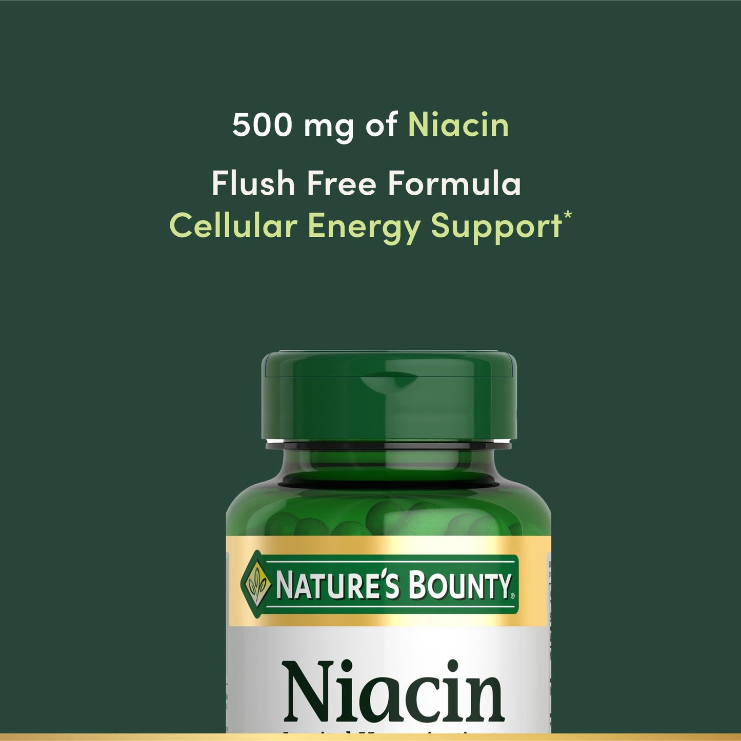 Nature's Bounty Niacin 500mg Flush Free, Cellular Energy Support, Supports Nervous System Health, 120 Capsules - dailyvitalstore