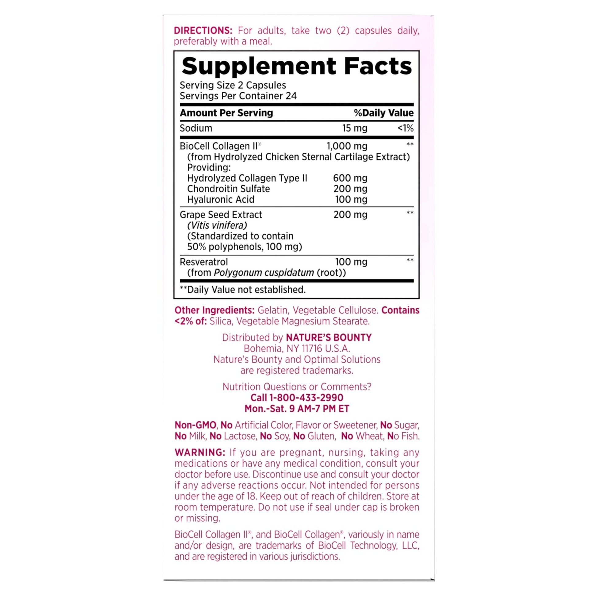 Nature’s Bounty Optimal Solutions Ultra Collagen Booster for Healthy-Aging Supplement, Resveratrol, Hyaluronic Acid – Collagen Capsules for Women, 48 Capsules - dailyvitalstore