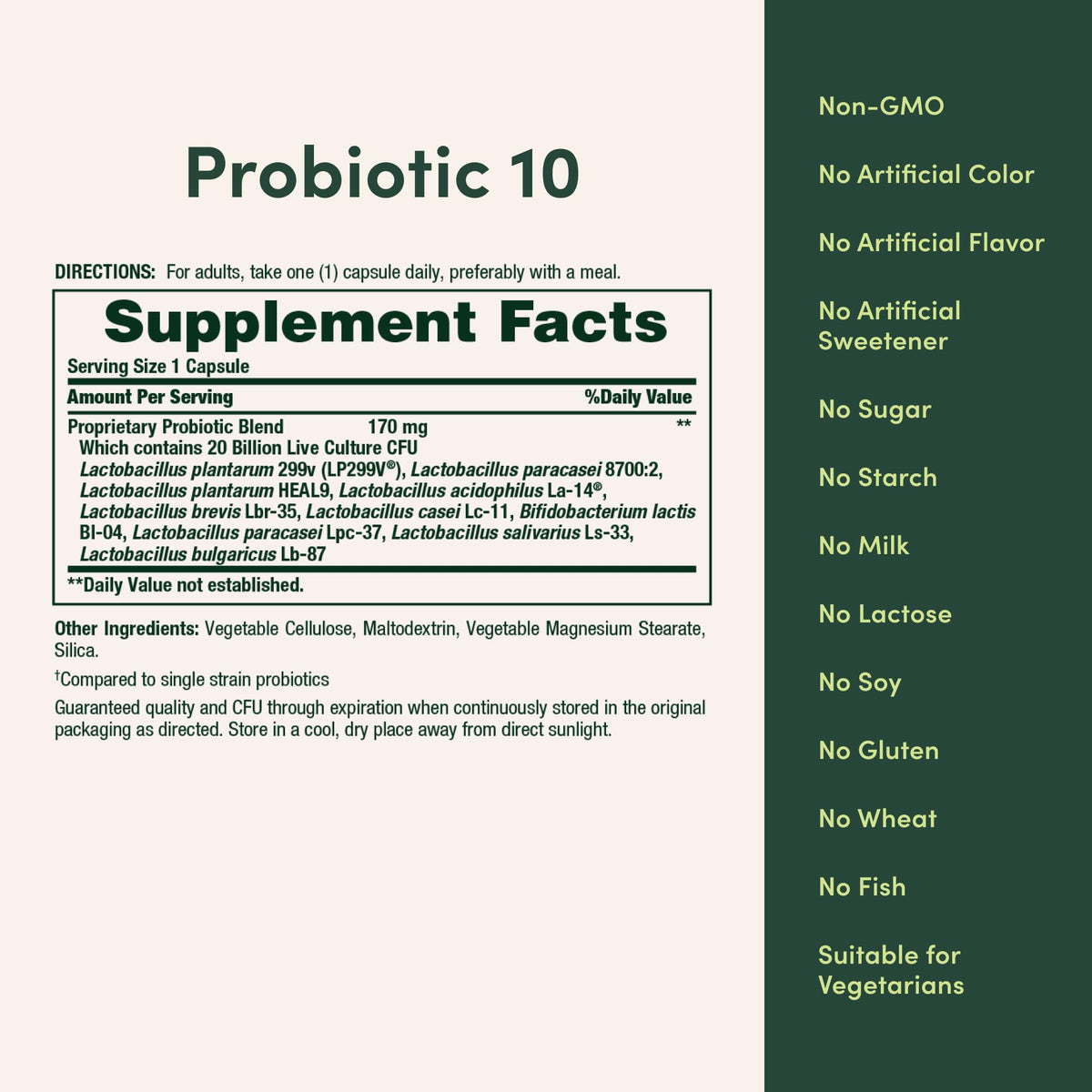 Nature's Bounty Probiotic 10 Daily Probiotic Supplement for Digestive, Immune, and Upper Respiratory Support, Ultra Strength, 30 Capsules 1 Pack - dailyvitalstore