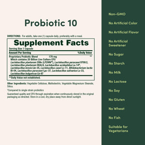 Nature's Bounty Probiotic 10 Daily Probiotic Supplement for Digestive, Immune, and Upper Respiratory Support, Ultra Strength, 30 Capsules 1 Pack - dailyvitalstore