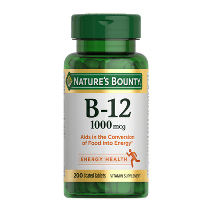 Nature's Bounty Vitamin B12 1000 mcg Supplements, Supports Energy Metabolism, 200 Ct - dailyvitalstore