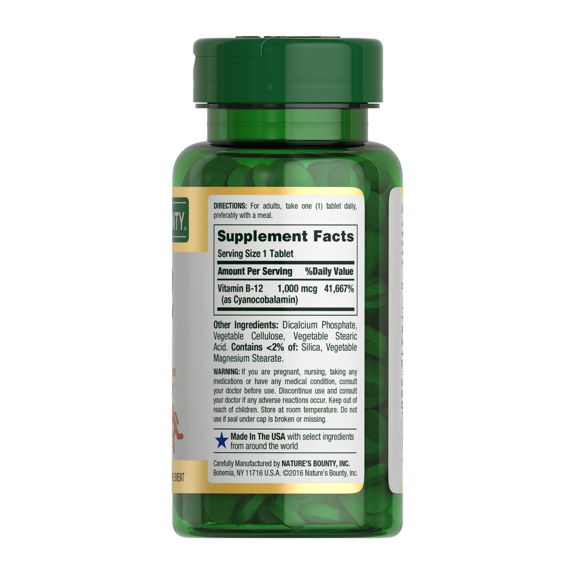 Nature's Bounty Vitamin B12 1000 mcg Supplements, Supports Energy Metabolism, 200 Ct - dailyvitalstore