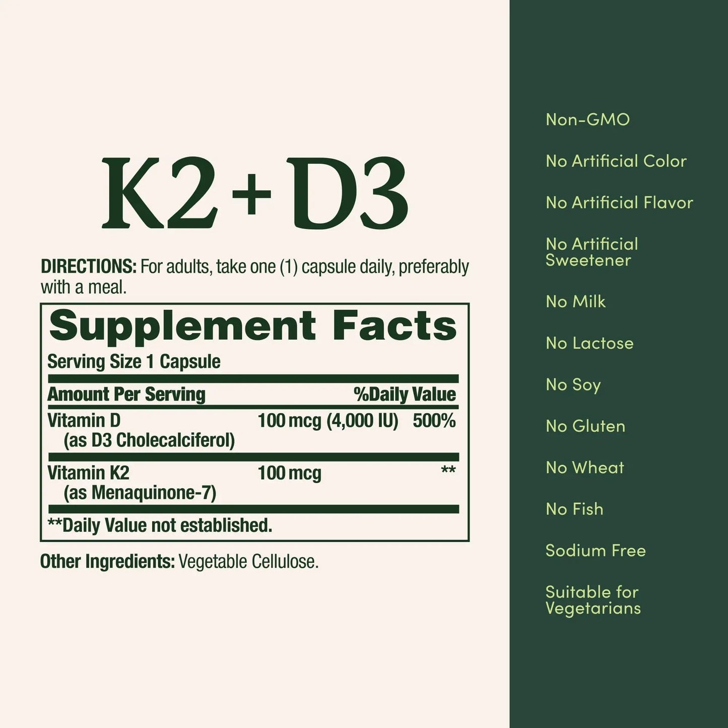 Nature’s Bounty Vitamin D3 K2 Supplement, 4000 IU Vitamin D3 plus 100 mcg of Vitamin K Supplements - dailyvitalstore