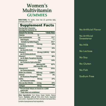 Nature's Bounty Women Multivitamin Gummies, Vitamin Supplements for Adults, General Health, Supports Immune and Bone Health, - dailyvitalstore