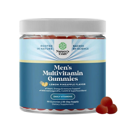 Natures Craft Men's Multivitamin Gummies with Superfood Complex - Daily Multivitamin for Men Gummies with CoQ10 and Ashwagandha - dailyvitalstore