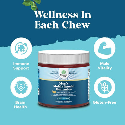 Natures Craft Men's Multivitamin Gummies with Superfood Complex - Daily Multivitamin for Men Gummies with CoQ10 and Ashwagandha - dailyvitalstore