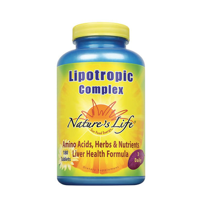 Nature's Life Lipotropic Complex | Comprehensive Support for Healthy Liver Function | with Choline & Inositol | Non-GMO | 180 Vegetarian Tablets - dailyvitalstore