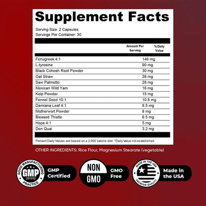 Nature’s NutriWave Alpha XtraBoost Capsules – Natural Men’s Supplement with Saw Palmetto, Fenugreek, L-Tyrosine & Herbal Blend, Made in USA – 60 Caps, 1 Month Supply - dailyvitalstore