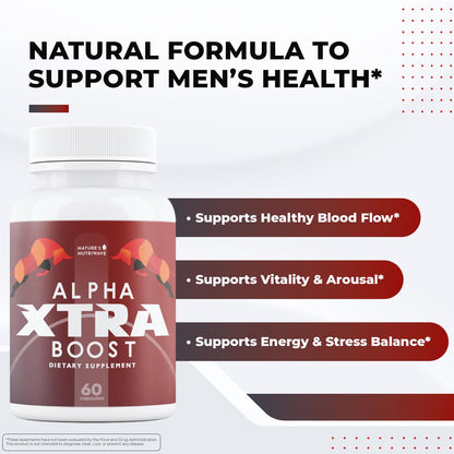 Nature’s NutriWave Alpha XtraBoost Capsules – Natural Men’s Supplement with Saw Palmetto, Fenugreek, L-Tyrosine & Herbal Blend, Made in USA – 60 Caps, 1 Month Supply - dailyvitalstore