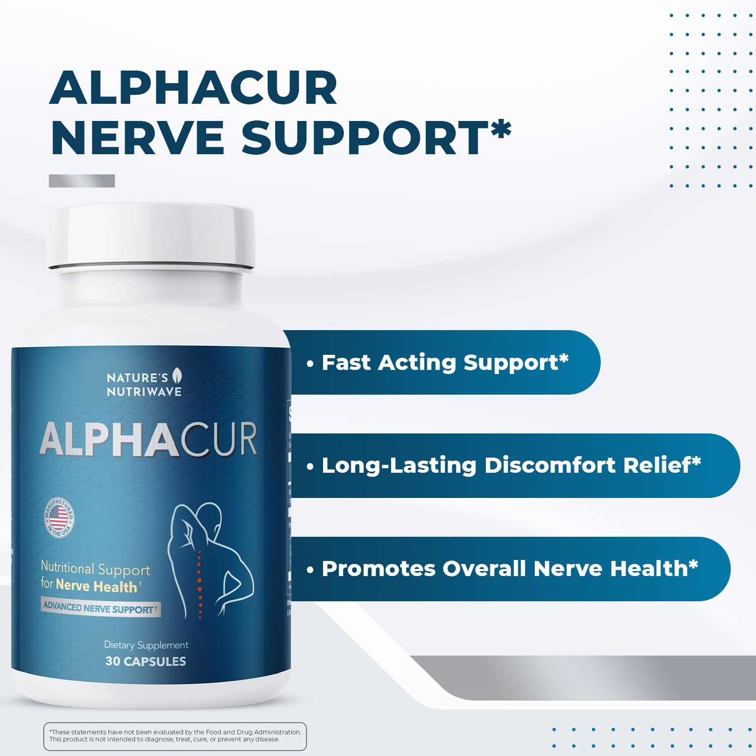 Nature’s NutriWave Alphacur – Natural Supplement with Magnesium, Alpha Lipoic Acid, Turmeric & CoQ10 – Non-GMO, 100% Natural, Made in the USA, GMP-Certified – 30 Capsules, 2 Month Supply - dailyvitalstore